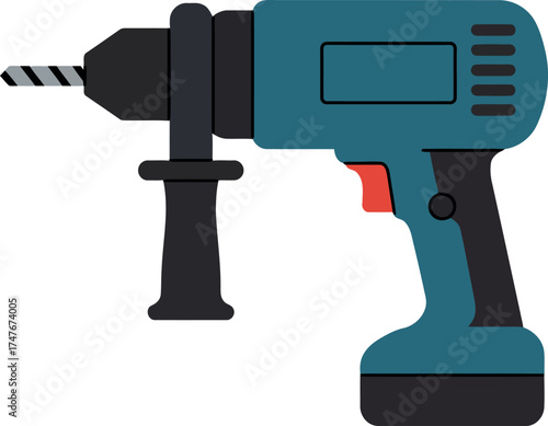 Cordless drill power tool isolated on white vector