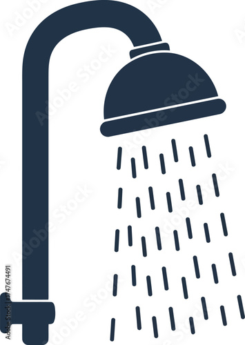 Modern shower head water spraying clean hygiene icon vector vector