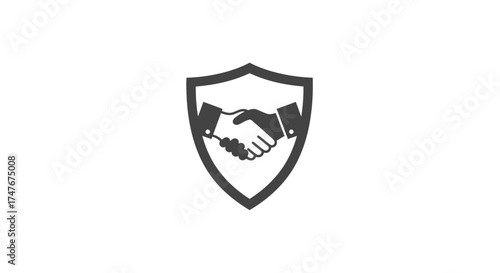 Handshake Shield Icon for Trust and Partnership