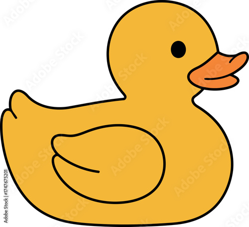 Cute yellow rubber duck illustration for bath time fun vector