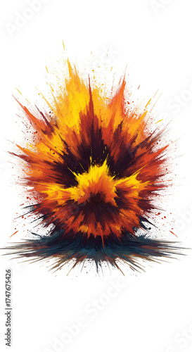 Abstract Colorful Pixel Explosion Isolated Background