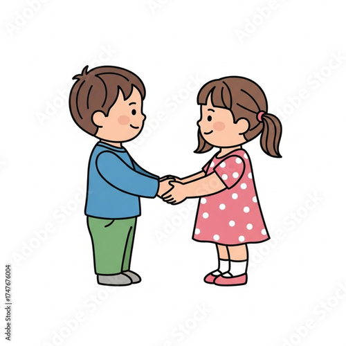 boy and girl shaking hands
