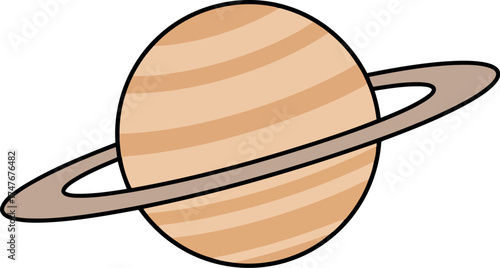 Stylized saturn planet cosmic space solar system ringed globe vector