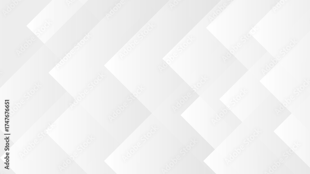 Fototapeta premium White geometric abstract background with layered diagonal zigzag shapes creating a clean modern 3D effect. Minimal bright design with soft gradients and shadows for elegant digital compositions.