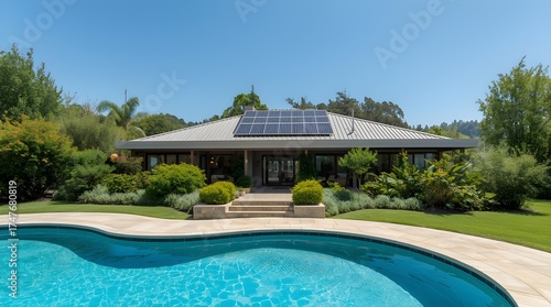 Wallpaper Mural Luxury tropical resort hotel swimming pool under sunny sky Torontodigital.ca