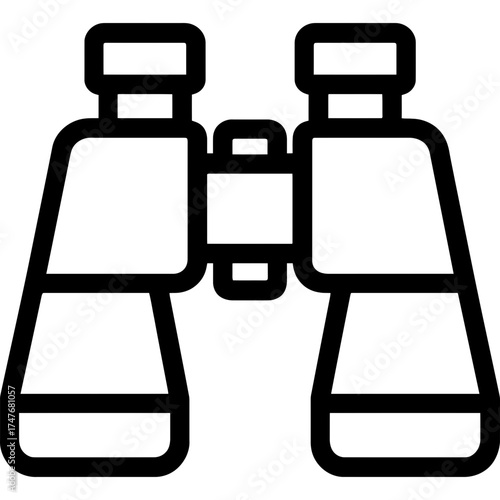 Military binoculars outline icon vector