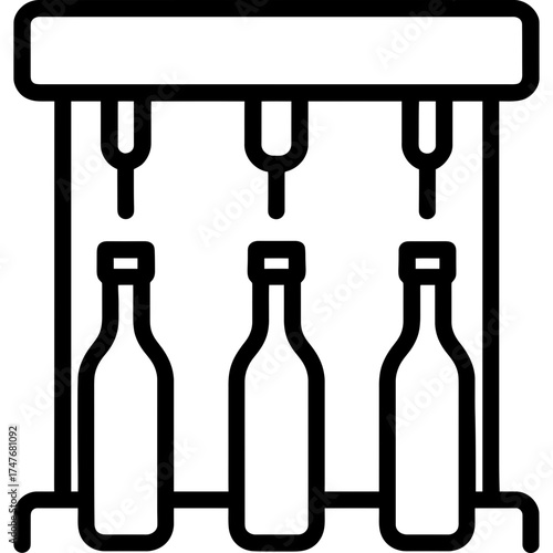 Bottle filler outline icon vector