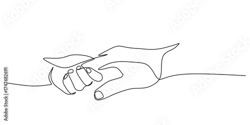 Hand Drawn Sketch of a Parent and Baby's Hands