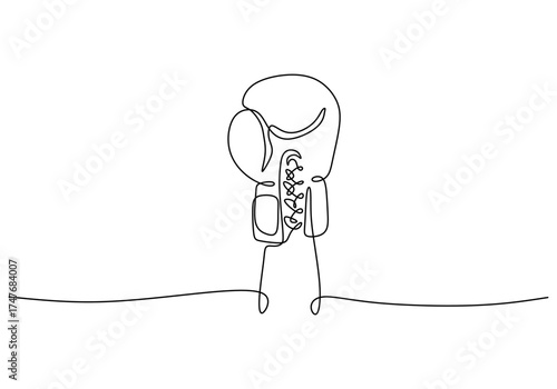 One Line Drawing of Boxing Gloves