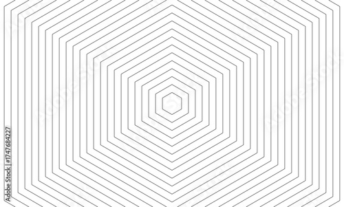 white background graphic vector with repeating hexagonal pattern waves in black line art style
