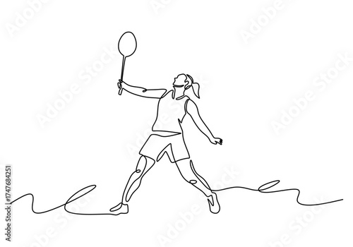Badminton Player Performing a High Smash