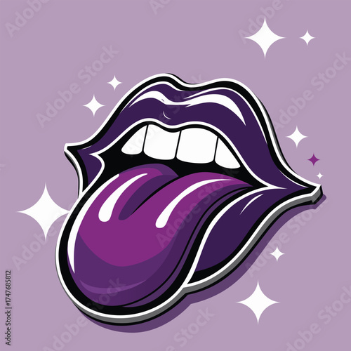 mouth with tongue sticking out
