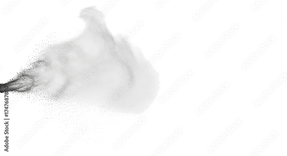 Fototapeta premium Abstract cloud of white smoke fog vapor isolated floating element isolated on transparent background