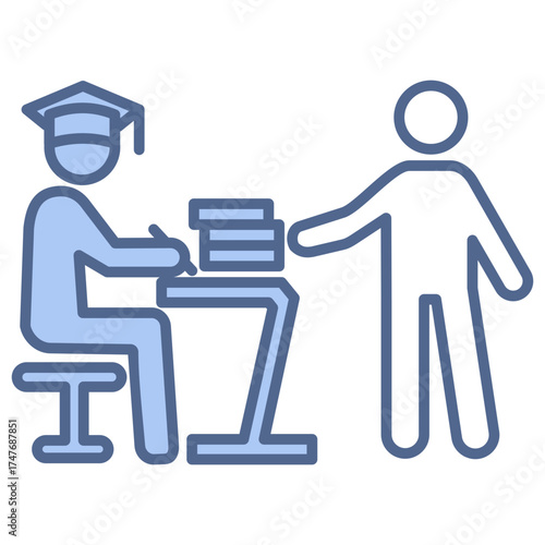 Give Homework Blue Icon