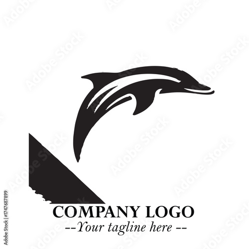 Dolphin Logo Symbol in Elegant Minimalist Vector Design for Modern Marine and Oceanic Branding