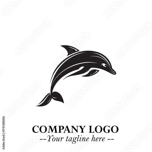 Dolphin Logo Symbol in Elegant Minimalist Vector Design for Modern Marine and Oceanic Branding