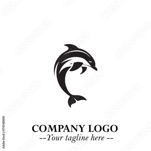 Dolphin Logo Symbol in Elegant Minimalist Vector Design for Modern Marine and Oceanic Branding