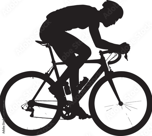 Professional Cyclist Silhouette Racing Pose Collection