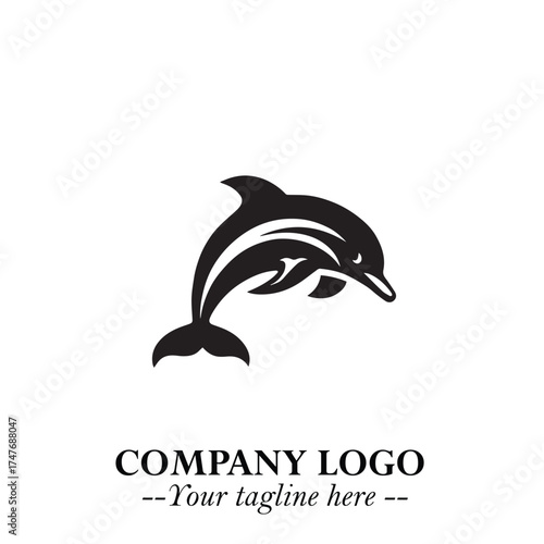 Dolphin Logo Symbol in Elegant Minimalist Vector Design for Modern Marine and Oceanic Branding