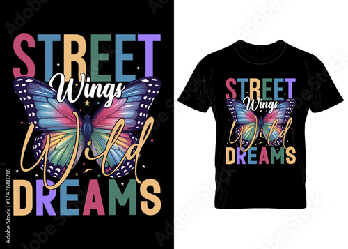 BUTTERFLY T SHIRT DESIGN vector typogrpahy vintage vector custom appeal butterfly t shirt design 