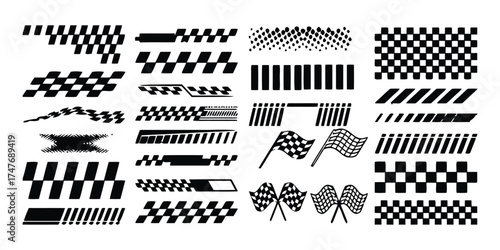 racing flag, checkered flag, checkered pattern, race, speed, sport, competition, victory, start, finish, black and white, graphic, design, element, stripe, pattern, abstract, motion, automotive, motor