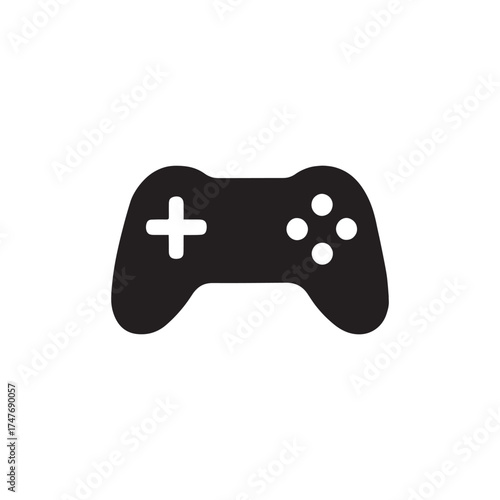 Game controller silhouette vector icon. joystick silhouette.