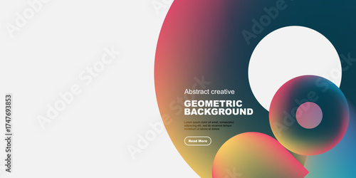 Abstract geometric design. Vibrant colors blend, creating dynamic visual impact. Minimal text complements shapes. Modern aesthetic.