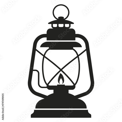 Vintage oil lantern silhouette vector illustration scalable eps graphic for general use vector