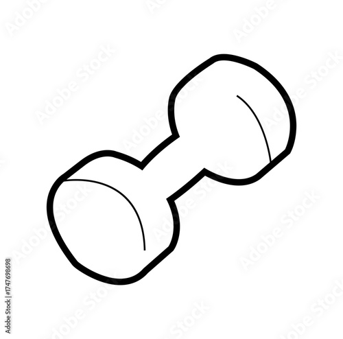 dumbbell, barbell outline icon, line drawing, simple illustration vector design