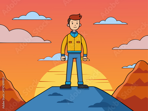 man on mountain