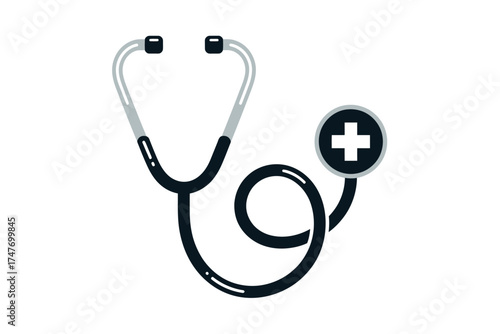 Minimalist stethoscope medical icon vector illustration scalable eps graphic design vector