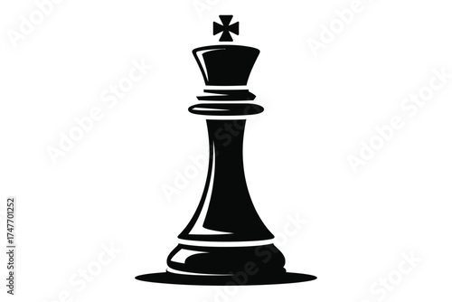 Minimalist black and white chess king illustration vector graphic eps scalable icon vector
