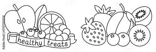 Scalable vector illustration of healthy fruit treats for eps files vector