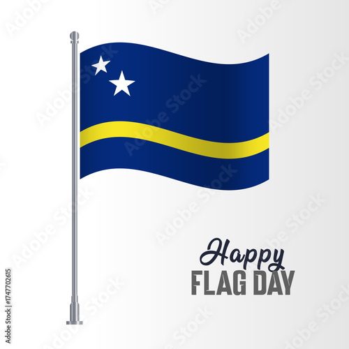 Curacao Wavy Flag Pole Happy Flag Day