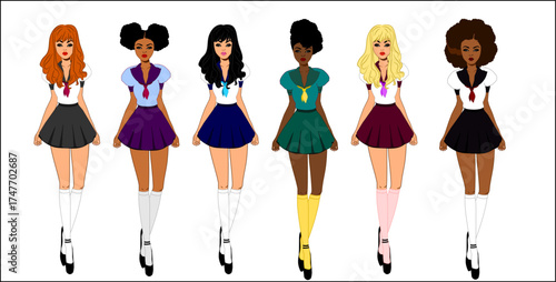 cute school girls