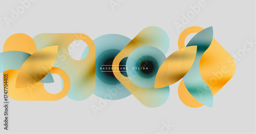 Abstract flowing shapes, warm colors blend with cool tones. Modern design element for backgrounds, presentations. Smooth gradients create visual interest.