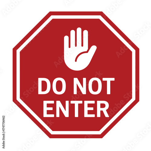 Scalable vector graphic red octagon stop sign do not enter icon vector