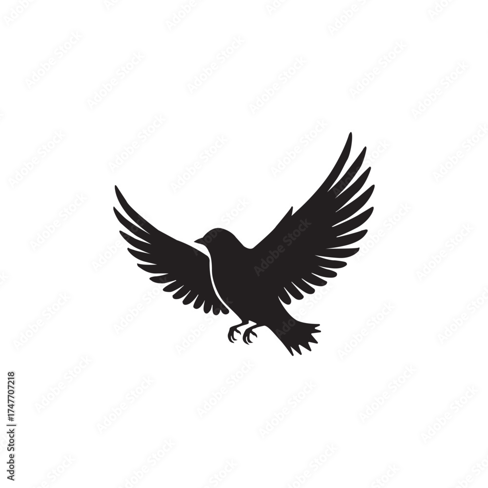 Fototapeta premium Flying bird silhouettes vector illustration isolated on white background 