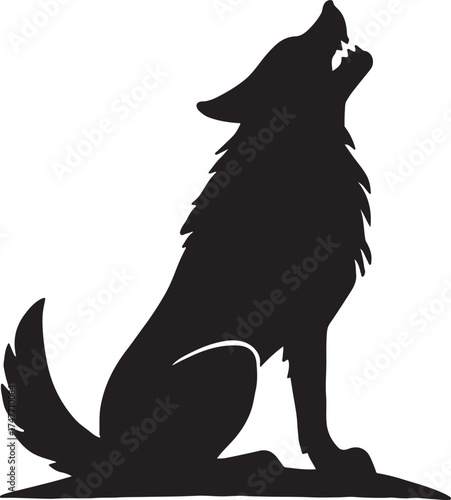 werewolf howling silhouette vector