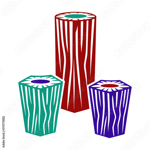 Abstract Geometric Stumps and Bails Illustration Stumps and Bails Geometric sharp edges