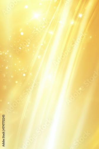 Golden light rays and sparkling particles background perfect for luxury branding holiday visuals and celebratory designs
