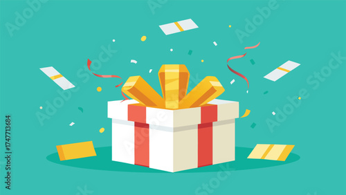 Colorful vector illustration of a gift box adorned with a bow, representing joy and special occasions..eps