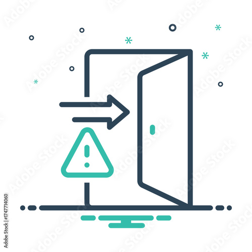 Mix icon for emergency exit