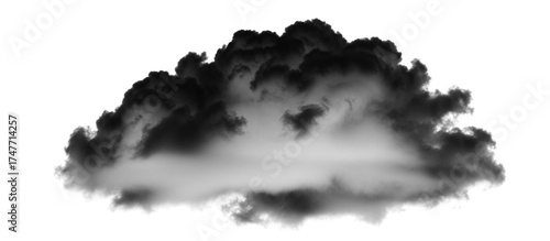 Obraz na płótnie Midnight black cloudy floating in sky isolation transparent backgrounds 3d illus