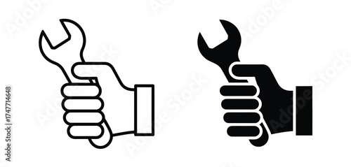 Hand holding wrench icon vector scalable eps illustration for repair and maintenance services vector