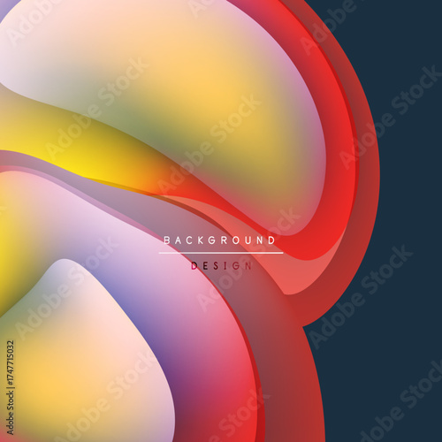 Abstract fluid shapes, vibrant colors blend. Modern design, smooth gradients create dynamic visual impact. Background element.