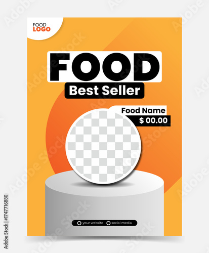 Food best seller flyer design template