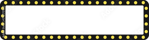 Retro rectangle light frame border. Shining billboard