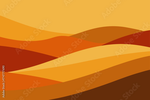 Abstract illustration of layered desert landscape
