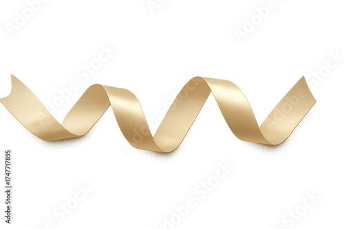 Golden satin ribbon twisting celebrating holidays